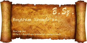 Beythum Szemőke névjegykártya